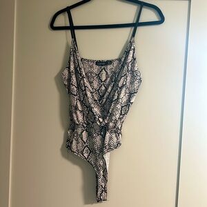 Boohoo snake print bodysuit